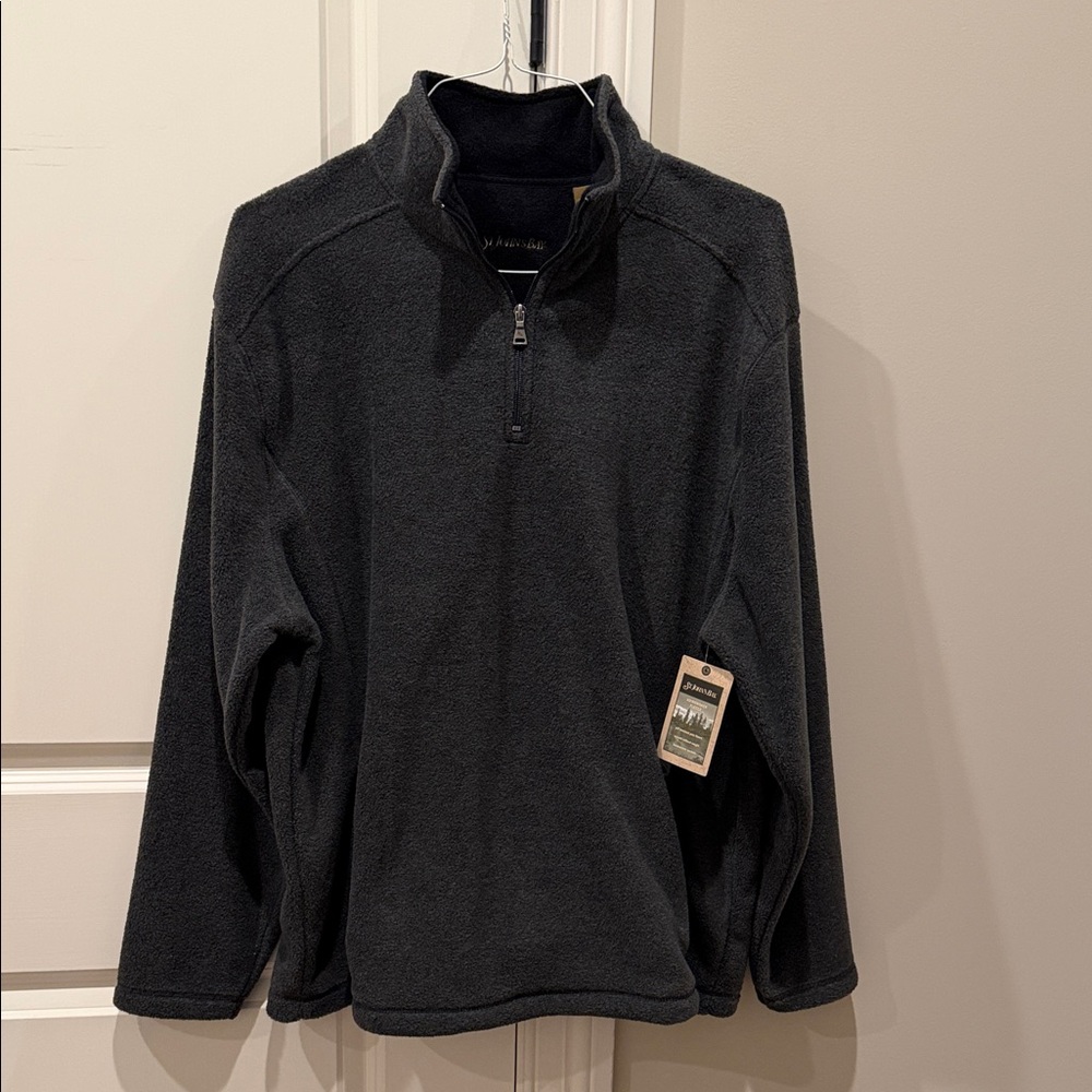 St. John’s Bay Charcoal Quarter-Zip Fleece- sz Large- NWT
